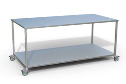 Table acier inoxydable à 2 plateaux 200x100x90 cm