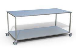 Table acier inoxydable à 2 plateaux 200x100x90 cm Table acier inoxydable