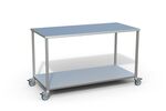 Table acier inoxydable à 2 plateaux 150x70x90 cm