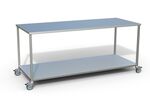 Table acier inoxydable à 2 plateaux 200x80x90 cm