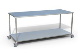 Table acier inoxydable à 2 plateaux 200x80x90 cm Table acier inoxydable